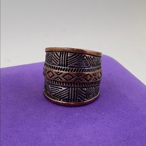 💛 Antique Style Copper Ring - Picture 1 of 6